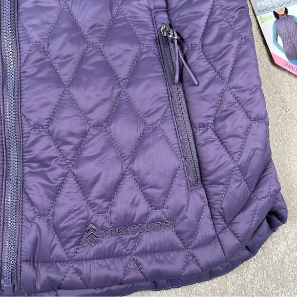 Lightweight Puffer Vest Quilted Purple NWT Zip Up Repreve Free Country Women's S - Picture 6 of 14